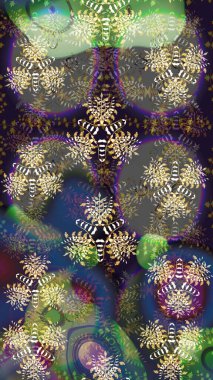 İşlemeli çiçekli, dikişsiz desen. Parmak izi, kumaş, duvar kâğıdı, tekstil için raster dokusu. Renkli grunge soyut arkaplanı Cologray ve kahverengi çiçeklerle zenginleştirir.