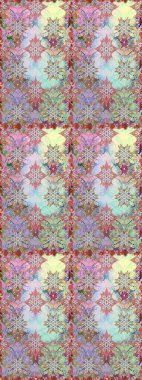 Tarafsız ve gri renklerde çiçekler. Raster illüstrasyonunda kusursuz çiçek deseni.