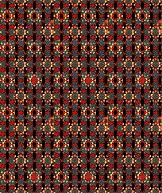 Siyah ve kırmızı renkte güzel çiçekler, suluboya desenli, duvar kağıdı, kart ya da kumaş için fayanslı eskizler. Raster..