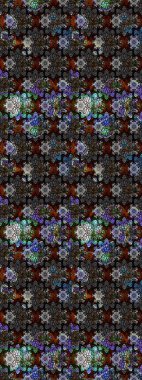 Siyah ve gri çiçekli eskiz deseni, suluboya çiçek deseni, sevimli çiçek, duvar kağıdı, kart veya kumaş için fayanslı. Raster - stok.