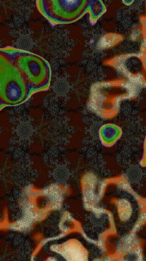 Çiçekli, yapraklı, çiçek desenli eskiz. Raster illüstrasyonu. El çizimi.