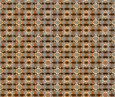 Raster Illustrasyon 'daki Çiçek Deseni' nin son moda çizimi. Kahverengi ve gri renkli çiçekler. Renkli Yaz Temalı eskiz kalıbı. Düz Çiçek Elementleri Tasarımı.