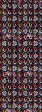 Klasik taslak çizimi. Raster çiçek izi. Raster Yumuşak kumaş deseni. Çiçek kırmızısı ve nötr çizim deseni.