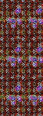 Kahverengi ve gri renklerde. Çiçek buketleriyle klasik bir eskiz şekli. Raster illüstrasyonu.