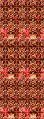 Tekrar eden çiçek arkaplanı, zarif kahverengi ve kırmızı çiçek duvar kağıdı. Kahverengi ve kırmızı renkler üzerine çiçek desenli çizimler, el yapımı papatyalar, papatyalar..