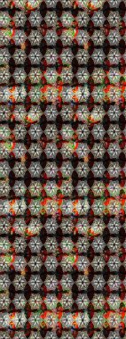 Siyah ve kahverengi renkte çiçekler. Çiçekli eskiz deseni. Suluboya çizimi. El çizimi.