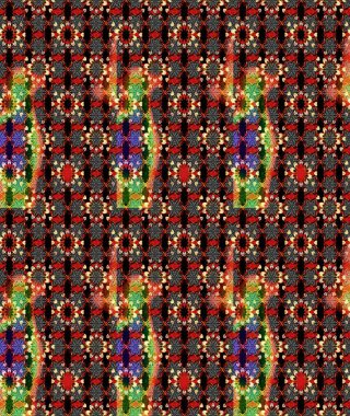 Soyut çiçek çizim kalıbı arka planı. Raster deseni. Raster illüstrasyonu. Siyah ve kırmızı renklerde. Küçük çiçekte sevimli çiçek deseni var..