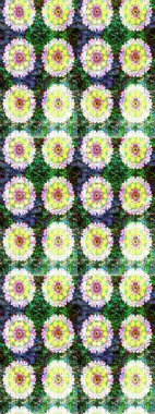 Küçük çiçekteki sevimli çiçek deseni. Tarafsız ve yeşil renkte çiçekler.