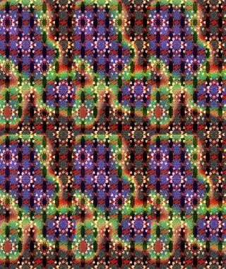 Çiçek desenli çizim. Raster illüstrasyonu. Siyah ve kahverengi renkli Asya tekstili.