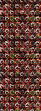 Kahverengi ve siyah renkli çiçekler suluboya tarzında. Suluboya çizim kalıbı. Çiçek izi.