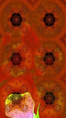 Kahverengi renkte çiçek eskizi. Çiçek deseni. Raster illüstrasyonu. Şatafatlı bahar bahçesi dokusu. Kahverengi renkte çiçekler.