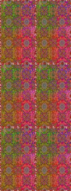 Raster flower print. Floral brown and green seamless pattern. Vintage outline illustration.