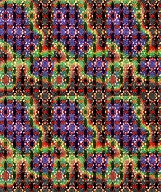 Çiçek desenli çizim. Raster illüstrasyonu. Siyah ve kahverengi renkli Asya tekstili.