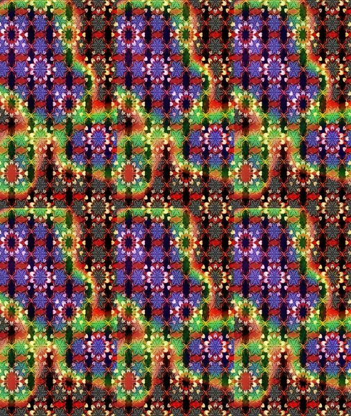 Sevimli çiçek raster deseni. Modaya uygun kumaş deseni. Renkli Yaz Temalı eskiz kalıbı. Düz Çiçek Elementleri Tasarımı.