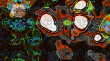 Etnik Mandala süsü. Raster Henna dövme stili. Kızılderili desenli desenli desenli şal deseni. Tekstil, tebrik kartı, boyama kitabı, telefon kılıfı baskısı için kullanılabilir.