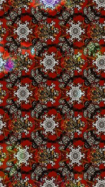 Kahverengi ve gri renkte etnik çiçeklerle süslenmiş zarif bir eskiz deseni. Asya Tekstil 'inde Raster Çiçek İllüstrasyonu.