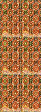 Çiçekli karalama şeklinde Raster çiçek deseni. Yumuşak, bahar çiçekli arka plan. Kahverengi ve turuncu renkte çiçekler.