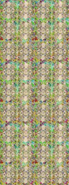 Raster illüstrasyonu. Bej ve nötr renklerde altın. Doğum günü kartı, davetiye ya da afiş için iyidir. Dekoratif simetri arabesk. Kusursuz ortaçağ çiçek desenleri..