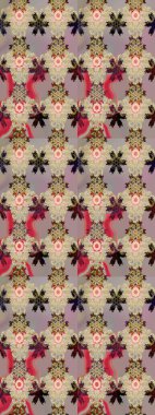 Renkli Yaz Temalı Kusursuz Arkaplan. Güzel kumaş deseni. Güzel, pürüzsüz bir desen. Düz Çiçek Elementleri Tasarımı. Yazdır. Raster çiçekli arka plan.