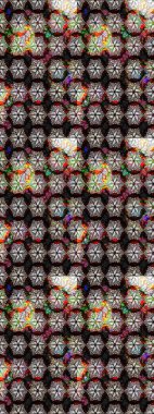 Hediye ambalaj kağıdı, tebrik kartları, posterler ve pankart tasarımı. Raster düz çiçek çizim deseni. Siyah ve nötr renkte çiçekler.