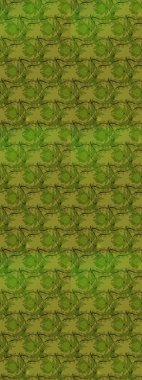 Raster illüstrasyonu. Şirin çiçekli kusursuz desen ve yeşil ve kahverengi renkli yapraklar, suluboya çiçek deseni, duvar kağıdı, kart veya kumaş için fayanslı.