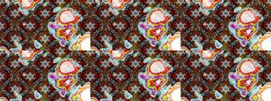 Çiçekli karalama şeklinde Raster çiçek deseni. Raster illüstrasyonu. Gri, kahverengi ve nötr renklerde bahar çiçekleri.