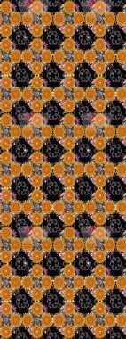 Güzel kumaş deseni. Raster illüstrasyonundaki çiçek desenli çizim. Siyah renklerde. Raster illüstrasyonu.