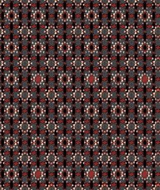 Raster illüstrasyonundaki çiçek desenli çizim. Suluboya tarzında siyah ve kahverengi renkte çiçekler.