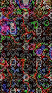 Düz Çiçek Elementleri Tasarımı. Raster. Renkli Bahar Teması çizim şablonu.