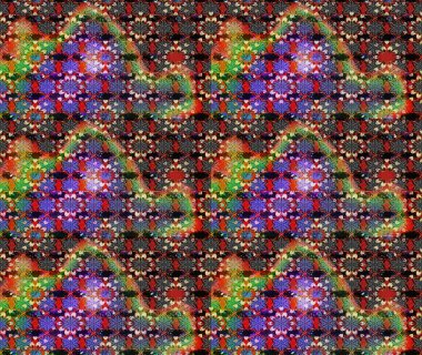 Tekstil için suluboya eskiz deseni. El çizimi çiçek çizimi deseni (fayans). Şirin çiçekli, desenli, kahverengi ve gri renkli çizim deseni.