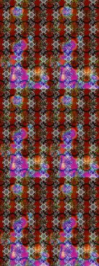 Kahverengi ve gri renklere karalamalar çizilmiş çiçek deseni. Raster illüstrasyonu.