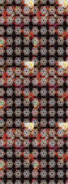 Siyah ve kahverengi renkte çiçekler. Nazik, sevimli çiçek arkaplanı. Raster çiçek desenli ve çiçekli..