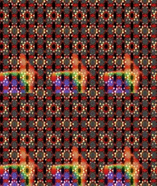 Çiçekli çiçek deseni, suluboya. Siyah ve kırmızı renkte çiçekler. Renkli Bahar Teması eskiz kalıbı. Düz Çiçek Elementleri Tasarımı. Raster illüstrasyonu.