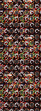 Raster illüstrasyonu. Raster. Kumaş, tekstil, duvar kağıdı baskısı için. Tomurcukları çiçek olan sevimli bir çiçek deseni. Eskiz geçmişi. Antika retro tarzı.