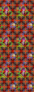 Hediye ambalaj kağıdı, tebrik kartları, posterler ve pankart tasarımı. Raster düz çiçek çizim deseni. Kırmızı ve kahverengi renkte çiçekler.