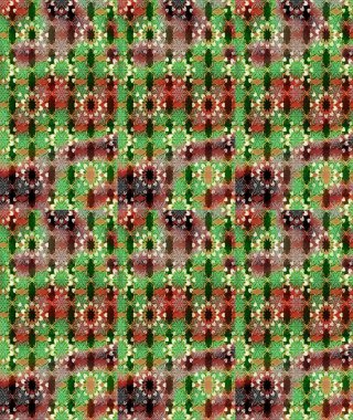 Suluboya çiçekli çiçek deseni. Raster illüstrasyonu. Yeşil ve kahverengi renkli Asyalı tekstil.