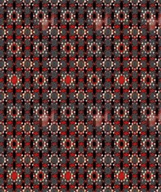 Suluboya çiçekli çiçek deseni. Raster illüstrasyonu. Siyah ve kahverengi renkli güzel tekstil.