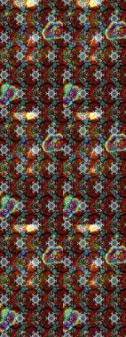 Şirin çiçekli eskiz deseni ve kahverengi ve gri renkli yapraklar, suluboya çiçek deseni, duvar kağıdı, kart ya da kumaş için fayanslı. Raster illüstrasyonu.