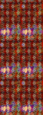 Raster pattern. Abstract flower sketch pattern background. Raster illustration. On brown and red colors. Cute Floral pattern in the small flower.