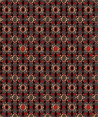 Siyah ve kırmızı üzerine çiçekler. Eskiz arkaplan modeli. Suluboya, elle çizilmiş. Raster stoku.