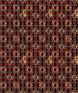 Soyut çiçek çizim kalıbı arka planı. Raster deseni. Raster illüstrasyonu. Siyah ve kırmızı renklerde. Küçük çiçekte sevimli çiçek deseni var..