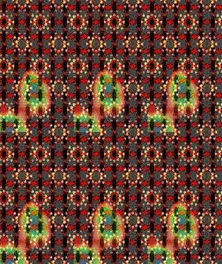 Siyah ve kırmızı renkte güzel çiçekler, suluboya desenli, duvar kağıdı, kart ya da kumaş için fayanslı eskizler. Raster..