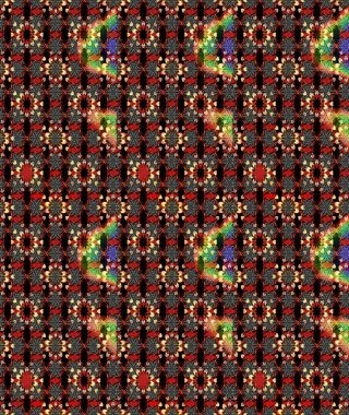 Raster illüstrasyonundaki çiçek desenli çizim. Siyah ve kırmızı renkte çiçekler. Renkli Bahar Teması eskiz kalıbı. Düz Çiçek Elementleri Tasarımı.