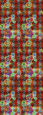 Üzerinde gri ve kahverengi renkte karalamalar olan çiçek desenleri çiz. Raster illüstrasyonu.