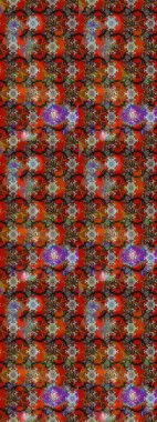 Raster illüstrasyonu. Kahverengi ve kırmızı renklerde. 3D çiçekler, çizim.