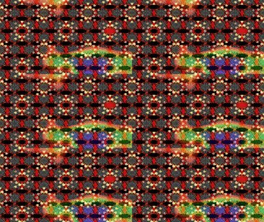 Raster illüstrasyonu. Raster deseni. Soyut çiçek çizim kalıbı arka planı. Küçük çiçekteki sevimli çiçek deseni. Siyah ve kırmızı renklerde.