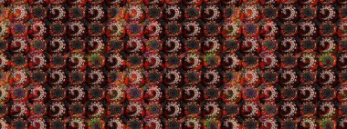 Yumuşak, bahar çiçekleri siyah ve kahverengi renklerde. Raster çiçekleri klasik tarzda çizilmiş. Çiçekli yumuşak bir eskiz şekli. Raster illüstrasyonu.