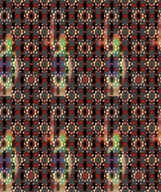 Çiçek ve yapraklı karalama şeklinde Raster çiçek deseni. Yumuşak, bahar çiçekleri siyah ve kahverengi renklerde. Raster illüstrasyonu.