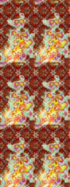 Raster çiçek izi. Klasik taslak çizimi. Çiçeksel kahverengi ve nötr çizim deseni.