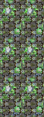 Raster Güzel kumaş deseni. Raster suluboya çiçek deseni, narin çiçekler, gri ve yeşil çiçekler, tebrik kartı şablonu..